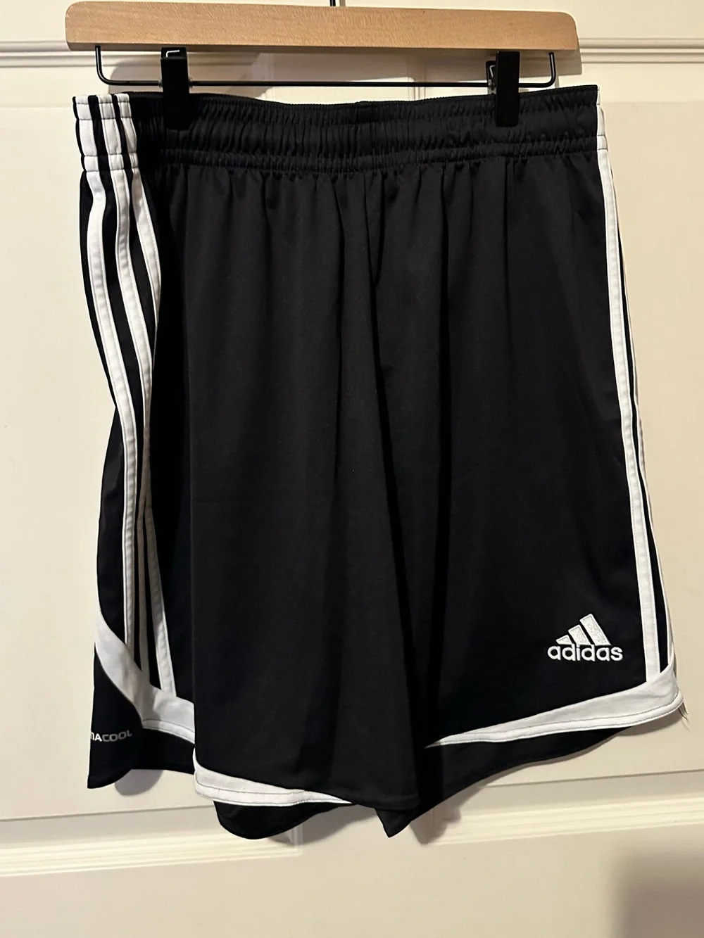 Adidas | Shorts | Adidas Black Athletic Shorts with White Side Stripes
